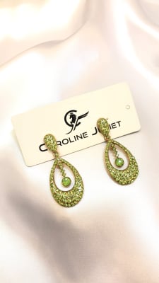 ARETES VERDE PEDRERIA 2347