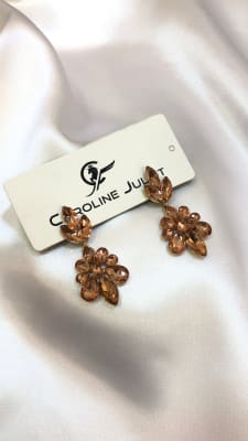 ARETES PEDRERIA ORO ROSA 2671