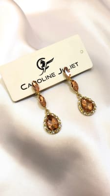 ARETES ROSADO A PRESION PEDRERIA 23381