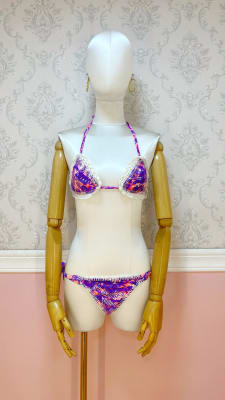 BIKINI TEJIDO BAHIA MORADO CON FUCSIA