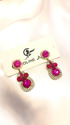 ARETES FUCSIA PEDRERIA 2359