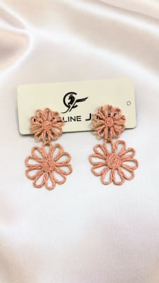 ARETE PALO ROSA DOS FLORES BASE DORADA PAPEL ESPECIAL 26331