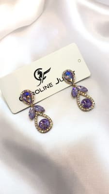 ARETES PEDRERIA TORNAZOL MORADO 2482