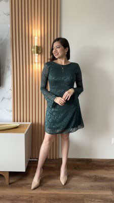 VESTIDO MESH CORTO VERDE BOTELLA