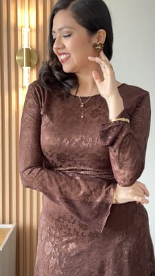 VESTIDO MESH CORTO MARRON2