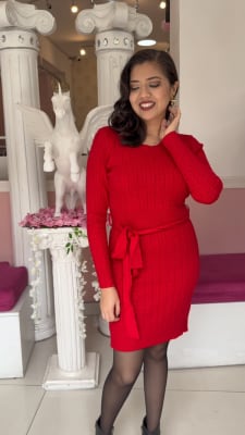 VESTIDO LILIANA ROJO CON LAZO1