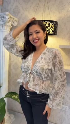 BLUSA GASA BLANCA FLORES VERDE BOHO1