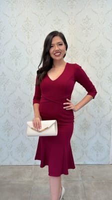 VESTIDO MIDI BURDEOS