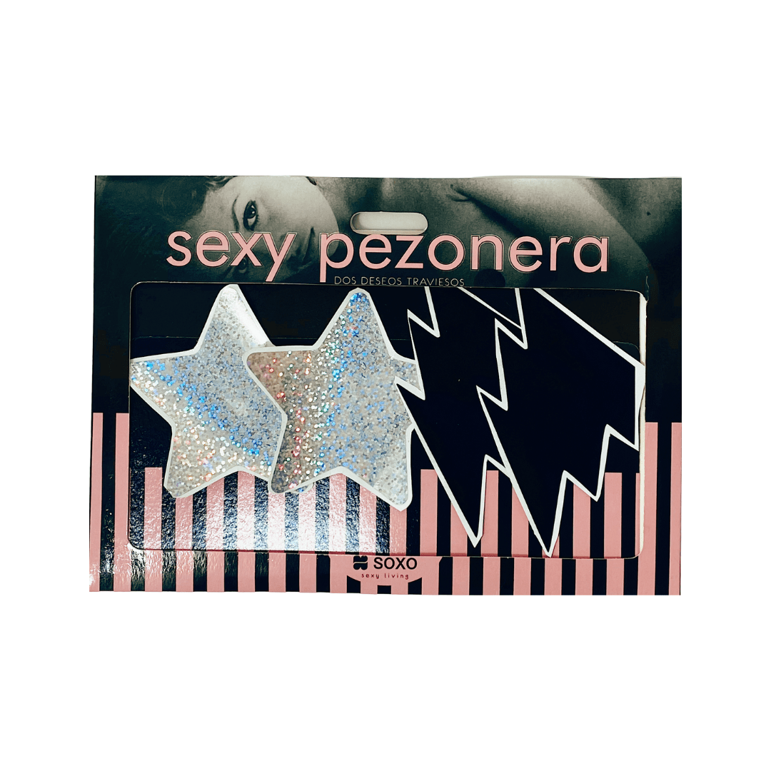 PEZONERAS ADHESIVAS ROCKSTAR TORNASOL PLATA Y NEGRO | SOXO