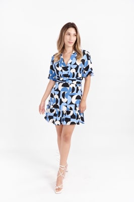 Vestido Grace - Azul Print