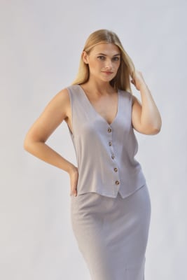 Chaleco Lino - Gris1