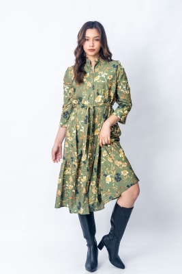 Vestido Boho - Verde Hojas