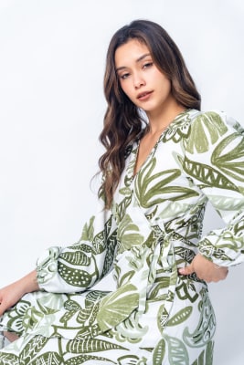 Vestido Romantic - Verde Print