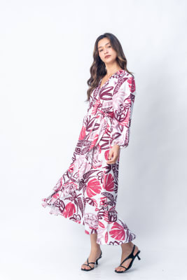 Vestido Romantic - Fucsia Print1
