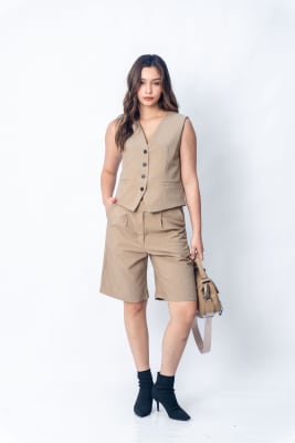 Bermuda Sastre - Beige Rayas1