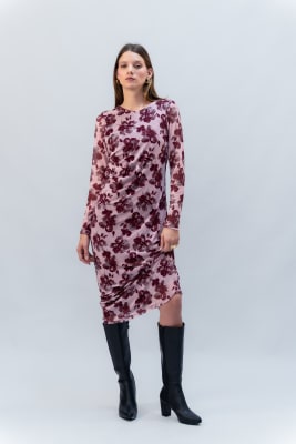 Vestido Midi - Vino Print