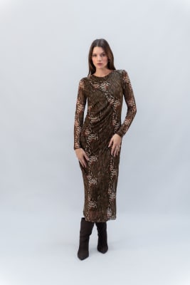 Vestido Midi - Marrón Print