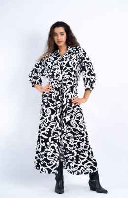 Vestido Odisea - Negro Print2