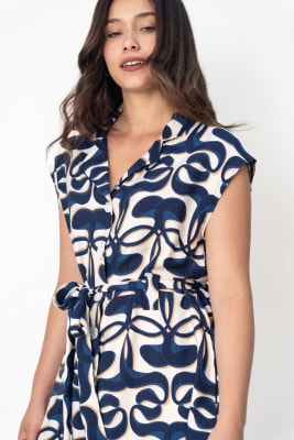 Vestido Kata - Azul Print