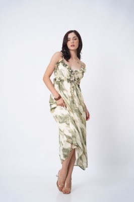 Vestido Gasa - Verde Print1