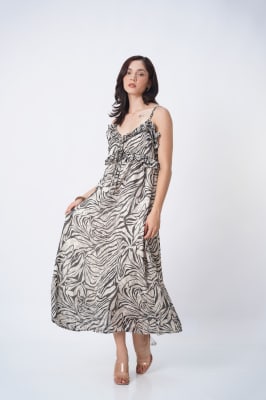 Vestido Gasa - Negro Print2