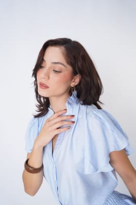 Blusa Boho - Celeste