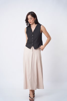 Falda Lino - Palo Rosa