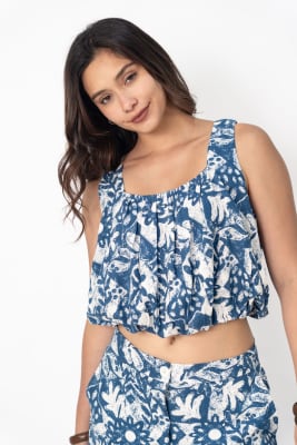 Blusa Globo - Azul Print