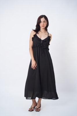 Vestido Gasa - Negro