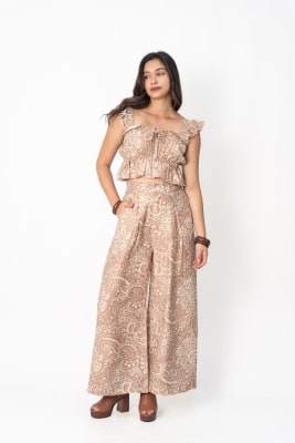 Pantalón Cori - Beige Print