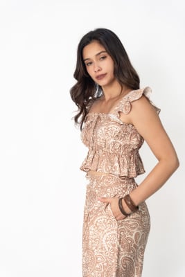 Blusa Cori - Beige Print