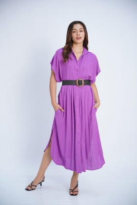 Vestido Lino - Morado