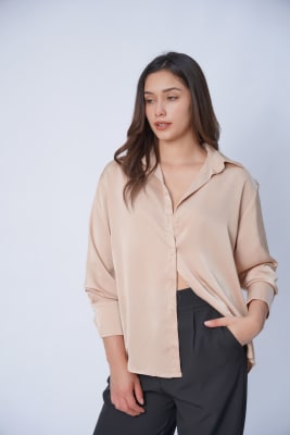 Blusa Satinada - Beige
