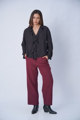Pantalón Sastre Recto - Guinda1