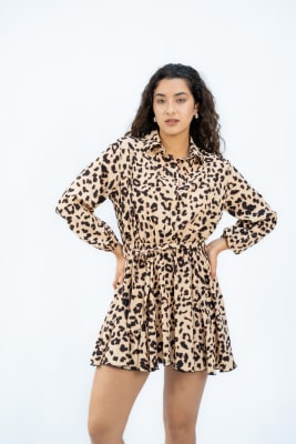 Vestido Hani - Animal Print Beige1