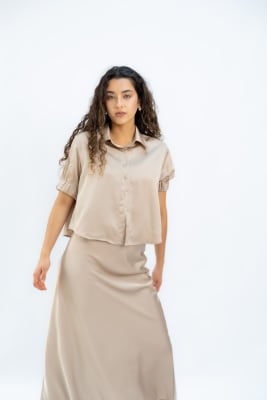 Blusa Satín - Beige2