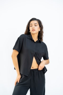 Camisa Lino - Negro