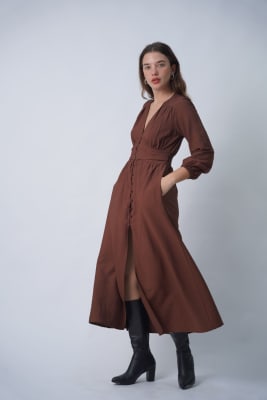 Vestido Venezia - Marrón4