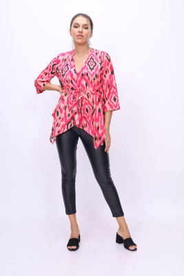 Blusa Seda - Fucsia Print1
