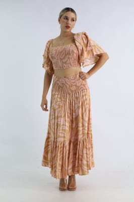 Top Oriana - Naranja Print1