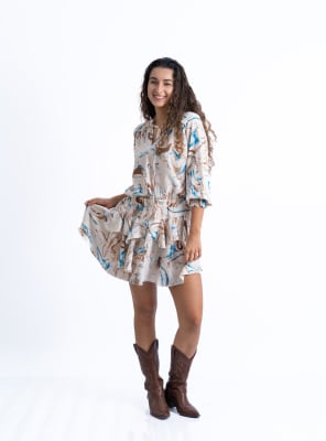 Falda Sofia - Marrón Print