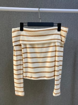 Top Escote - Camel Rayas1