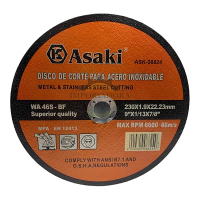Disco de Corte para Acero Inoxidable 230mm 088241