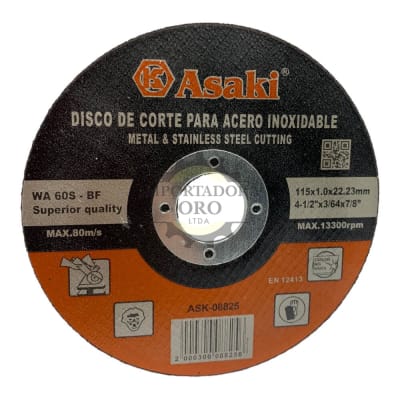 Disco de Corte para Acero Inoxidable 4 1/2