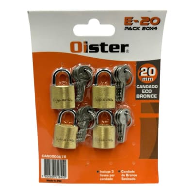 Candado Oister 4pc E20 20mm Can00006781