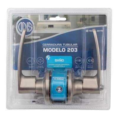 Cerradura Tubular Con Manilla Odis 203 Baño - Plata CEP0001427