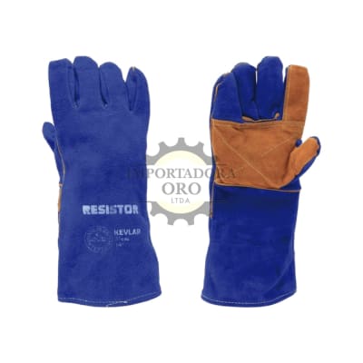 GUANTE SOLDADOR AZUL KEVLAR 14''1