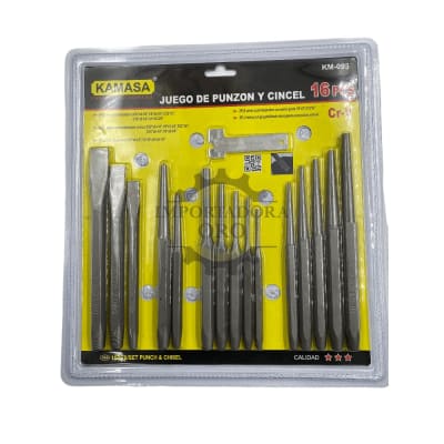 Juego de Punzon y Cincel 16 piezas km0931