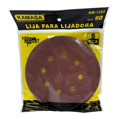 Disco de lija con velcro 180mm P60 Km1203
