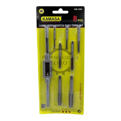 Juego de terraja macho 8 piezas km13681